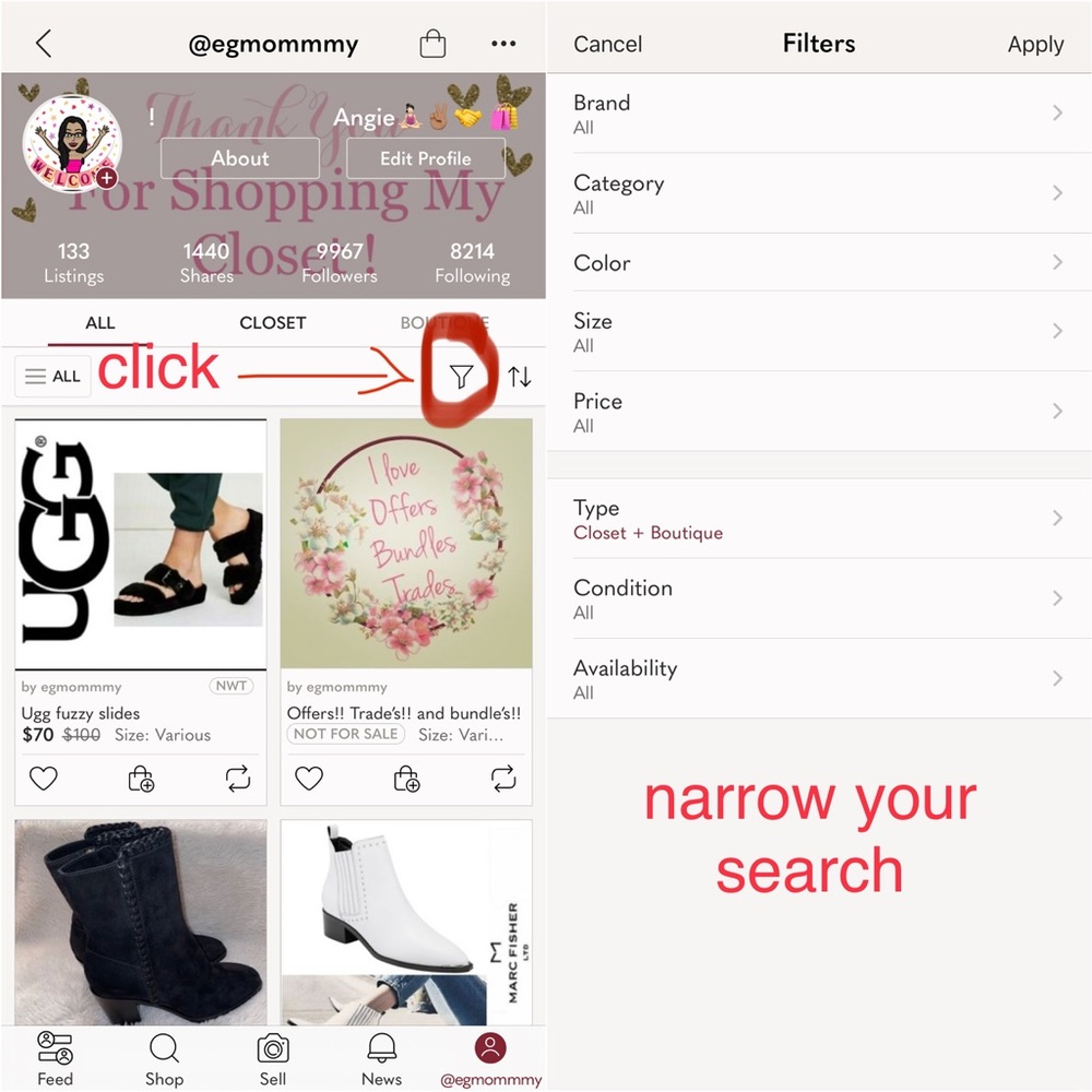 SHOPPING MADE EASY Narrow Your Search